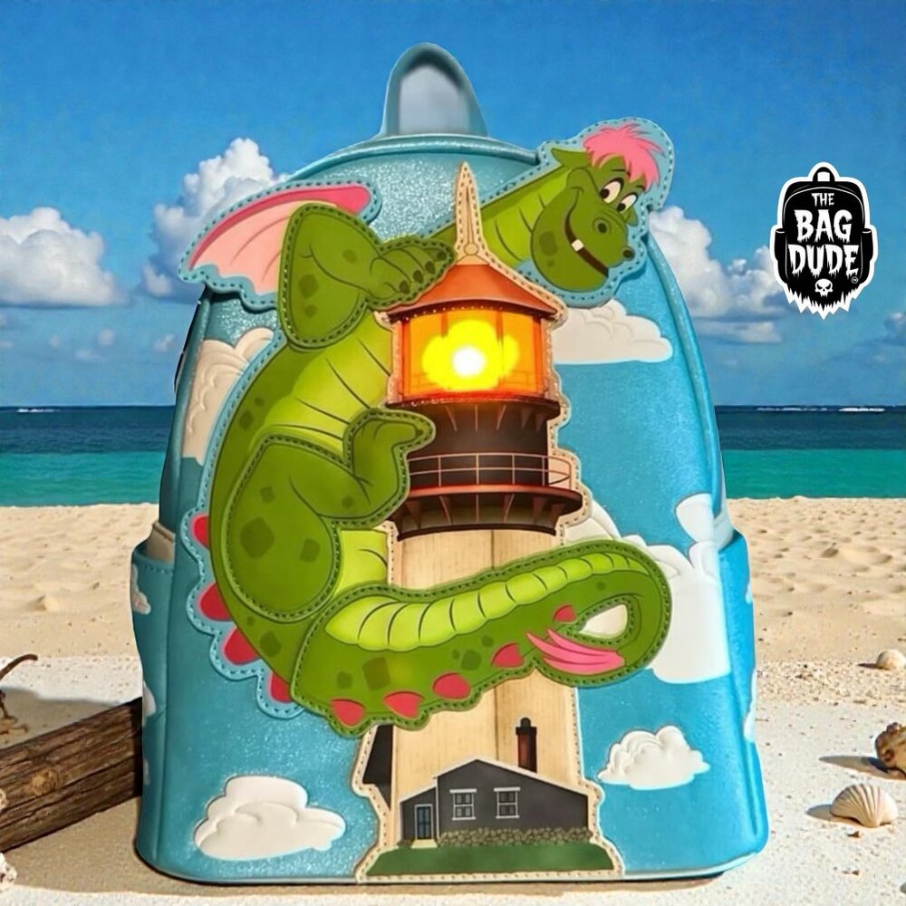 Loungefly Disney Pete's Dragon Elliott's Lighthouse Light Up Mini Backpack
